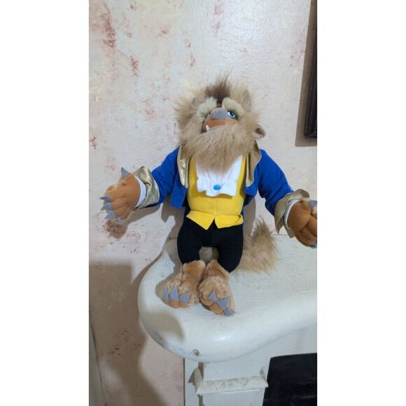 Disney Mattel Beauty and the Beast Plush Vintage 1992 14 Inch Beast Stuffed Doll - Picture 2 of 9